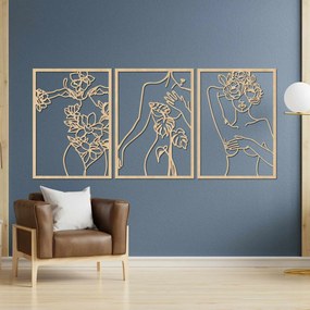 SENTOP | Trojdielna nástenná dekorácia ženy – Moderné art umenie | SENTOP HDF0480