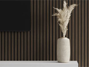 Mexen Lam-F, akustické stenové lamely 275 × 30 cm, plstený podklad 8 mm, technická dyha, orech pálený, S105-275307-3015-024