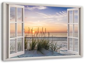 Obraz na plátně Pohled z okna na pláž - 120x80 cm