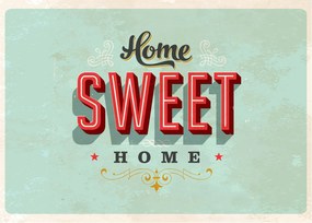 Sklenený obraz - Home sweet home (70x50 cm)