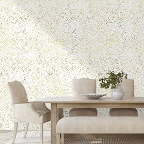 Tapeta zlaté bodky na bielom pozadí