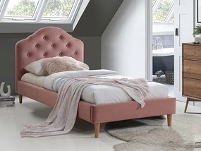 Čalúnená posteľ CHLOE VELVET 90x200 cm staroružová
