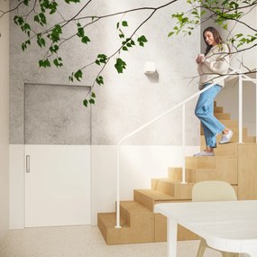 Nástenné svietidlo Nesta, 1x biele keramické tienidlo