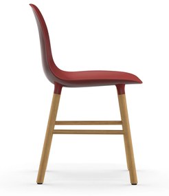 Stolička Form Chair – červená/dub