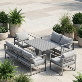 Priestranný záhradný set XL-NM-2011 - sivý + sivé vankúše