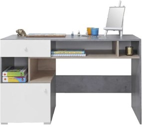 Písací stôl Sigma betón/biela/dub 125 SI10