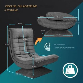 InternetovaZahrada Relaxačné kreslo - šedé