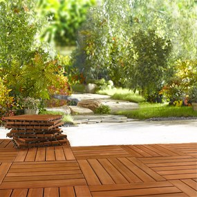 Drevené dlaždice – sada 11ks, 30×30 cm