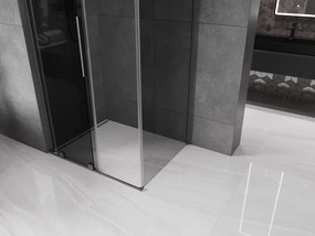 Mexen Velar L, sprchový kút s posuvnými dverami 100 x 85 cm, 8mm šedé sklo, brúsený grafit, 871-100-085-43-95