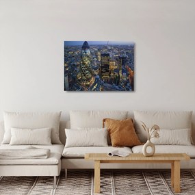 Sklenený obraz - Večerná panoráma Londýna (70x50 cm)