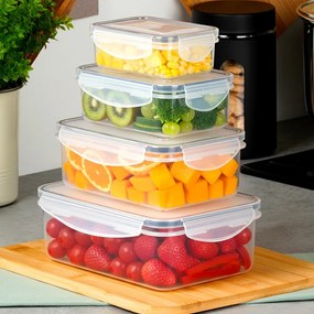 VILDE Sada 4 kuchynských tesniacich dóz, krabičky na jedlo LOCK&LOCK