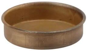 Mosadzný antik kovový svietnik na valcovú sviečku Debra - 15*12*3 cm