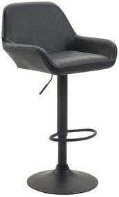 Barová stolička Braga ~ koženka, čierna podnož - Čierna