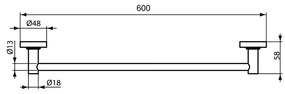 Ideal Standard IOM - Držiak na uterák 600 mm, chróm A9118AA