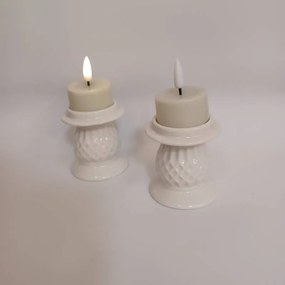 DECOLED Svietnik, 7 x 7 x 6,5 cm, biely