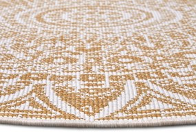 Mujkoberec Original, Kusový koberec Mojkoberec Original Nora 105792 Ochre kruh – na von aj na doma, 140x140 (priemer) kruh, žltá, chodba / predsieň