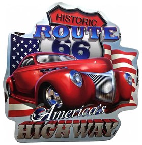 Nástenná kovová ceduľa Historic Route 66 - 58*1*60 cm