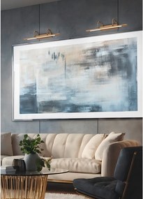 LED nástenné svietidlo v mosadznej farbe Cuadro – Trio