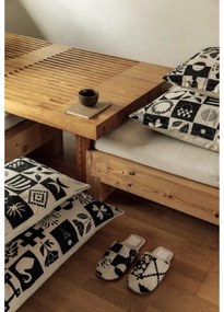 Konopná obliečka na vankúš Kaukana kotoa 40x60, béžovo-biela