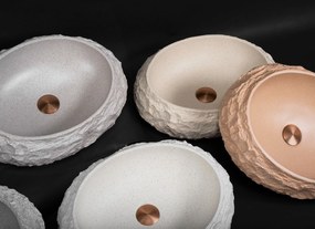 Rea Mika Warm, umývadlo na dosku 500x380x150 mm, béžová-imitácia kameňa, REA-U7347