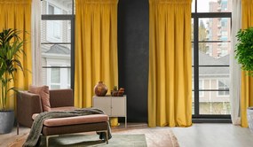 ZATEMŇOVACÍ ZÁVES NA PÁSKE ROSA 135X300 CM HORČICOVÁ