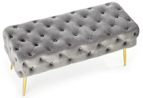 Prešívaná lavica ATHENA 40x100 cm šedá/zlatá
