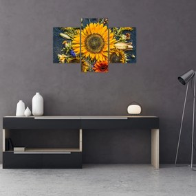 Obraz - Jesenné kvety (90x60 cm)