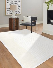 Moderný koberec MODE 8597 geometrická krémová Veľkosť: 80x150 cm