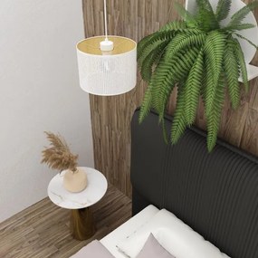 Luster na lanku LOFT SHADE 1xE27/60W/230V pr. 25 cm biela/zlatá
