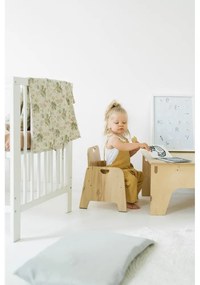 Detské béžové ľanové obliečky Linen Tales Botany, 70 x 100 cm