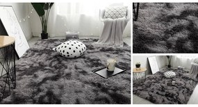 TZ Tmavosivý obdĺžnikový shaggy koberec Ombre Rozmer: 250x300
