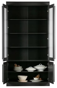 Čierna vitrína z borovicového dreva 110x215 cm Organize – BePureHome