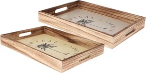 Servírovací podnos (sada 2 ks) drevo paulovnia%