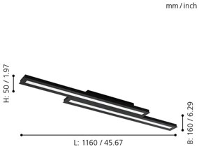 Eglo 99411 - LED RGB Stmievateľné stropné svietidlo SALITERAS-C 2xLED/10W/230V