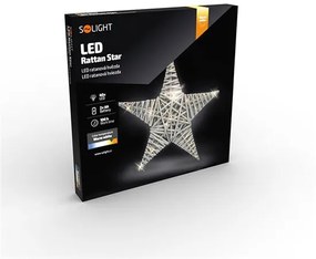 Solight LED ratanová hviezda, 40x LED, 2x AA, 40cm