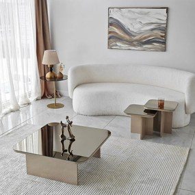 Súprava konferenčných stolíkov Jazz Beige and Bronze