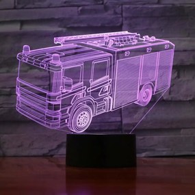 3Dmix 3DL-SMRT055 – 3D LED nočná lampa 3Dmix - Hasičské auto (Smart)