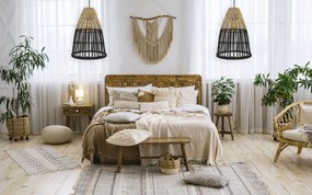 Toolight Toolight, stropné svietidlo 1xE27, APP1328-1CP, čierna-prírodná hnedá, OSW-02462