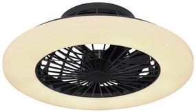 GLOBO 03628B TRAVO stropné svietidlo s ventilátorom LED D525mm 30W/1800lm 3000-6500K čierna, opál, stmievateľné, diaľkový ovládač, starlight