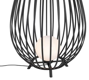 Sada stojacích lámp čierna s opálom 110 cm a 70 cm - Angela