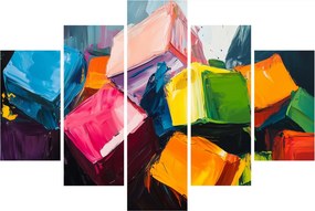 Obraz - Farebné kocky (150x105 cm)