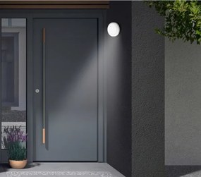 Telefunken - LED vonkajšie nástenné svietidlo so senzorom, 12 W, 230 V, IP44, biele