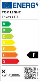 TOP LIGHT Svetlo nástenné Texas CCT, Strieborná-Chróm