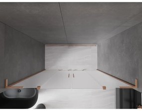 Mexen Velar L Duo, posuvné sprchové dvere do otvoru 170 cm, 8mm sklo námraza, medená matná, 871-170-003-32-65