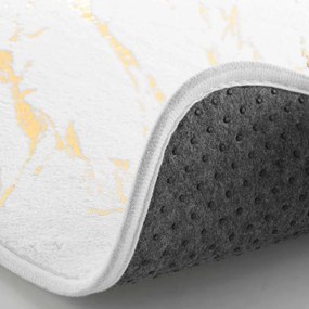 Biela/v zlatej farbe kúpeľňová predložka 45x45 cm Aquamarbre – douceur d'intérieur