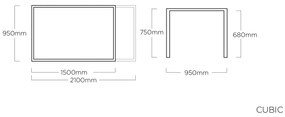 Cubic HPL rozťahovací stôl antracit 150-210 cm