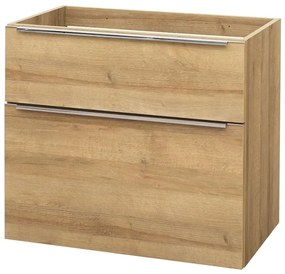 Mereo Mailo, kúpeľňová skrinka 81cm, dub Riviera, chróm madlo, MER-CN521S