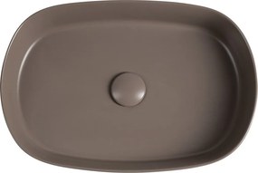 Isvea Isvea, INFINITY OVAL keramické umývadlo na dosku, 55x36cm, taupe, 10NF65055-2H
