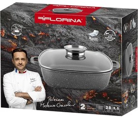 Florina Hliníkový pekáč s aróma pokrievkou Lava 3,5 l, 28 × 28 × 7,5 cm