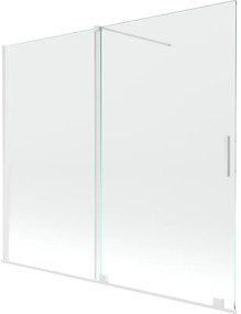 Mexen Velar, 2-krídlová posuvná vaňová zástena 180 x 150 cm, 8mm číre sklo, biely profil, 896-180-000-01-20